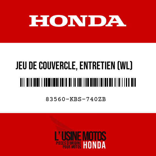 image de 83560-KBS-740ZB JEU DE COUVERCLE, ENTRETIEN (WL) TYPE2 