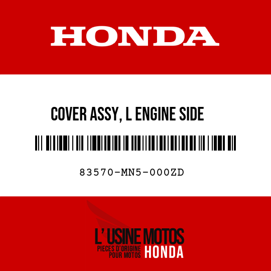 image de 83570-MN5-000ZD COVER ASSY, L ENGINE SIDE TYPE1/TYPE3 (YR149M/YR150M) (TYPE1/TYPE3 )