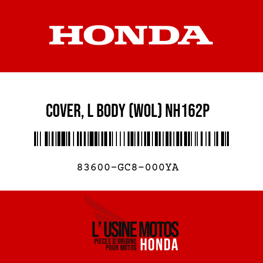 image de 83600-GC8-000YA COVER, L BODY (WOL) NH162P