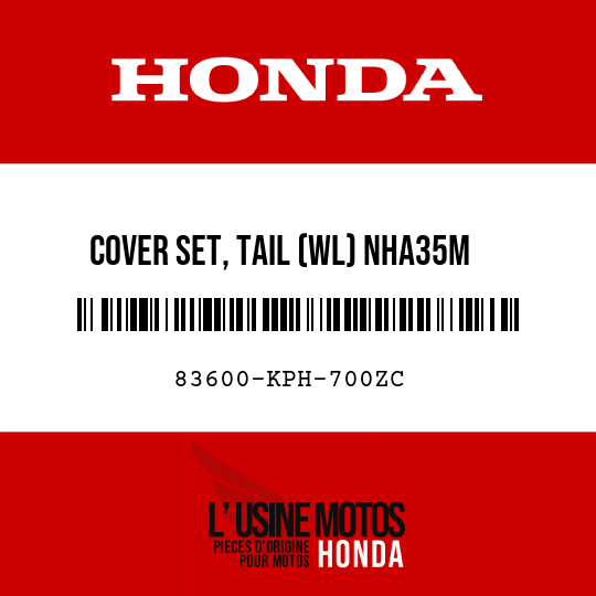 image de 83600-KPH-700ZC COVER SET, TAIL (WL) NHA35M  (NHA35M ASTEROID BLACK METALLIC)