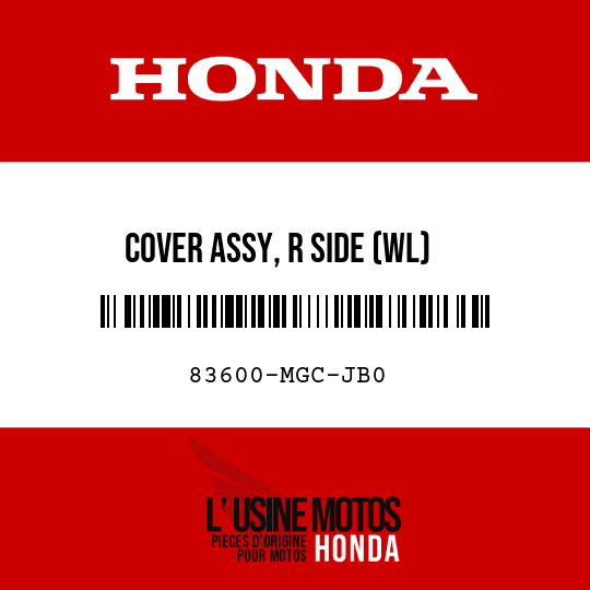 image de 83600-MGC-JB0 COVER ASSY, R SIDE (WL)