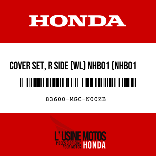 image de 83600-MGC-N00ZB COVER SET, R SIDE (WL) NHB01 (NHB01 GRAPHITE BLACK)