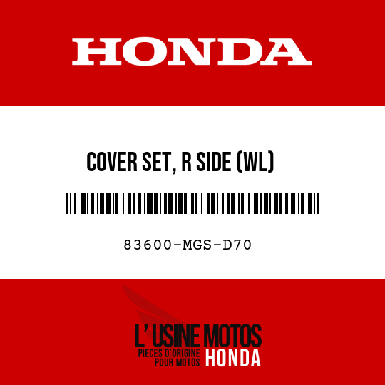image de 83600-MGS-D70 COVER SET, R SIDE (WL)