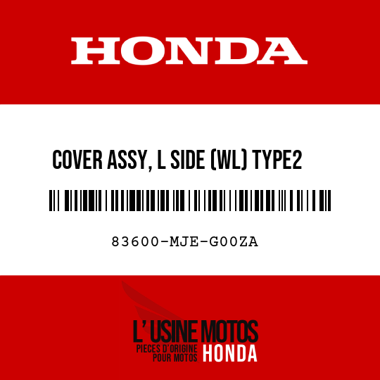 image de 83600-MJE-G00ZA COVER ASSY, L SIDE (WL) TYPE2 (TYPE2 )