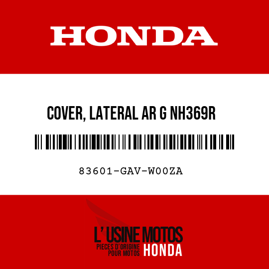 image de 83601-GAV-W00ZA COVER, LATERAL AR G NH369R