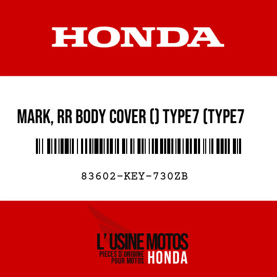 image de 83602-KEY-730ZB MARK, RR BODY COVER () TYPE7 (TYPE7 )