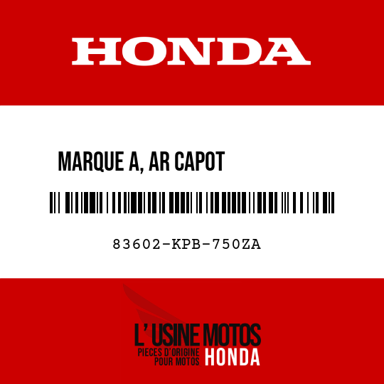image de 83602-KPB-750ZA MARQUE A, AR CAPOT           CARROSSERIE () TYPE5