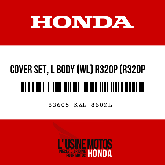 image de 83605-KZL-860ZL COVER SET, L BODY (WL) R320P (R320P PEARL SIENA RED)