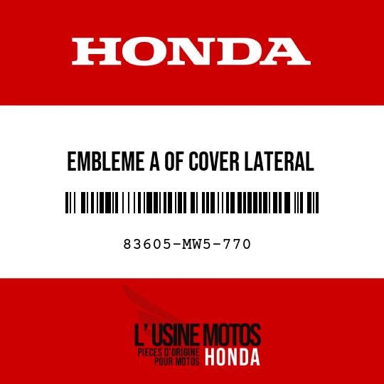 image de 83605-MW5-770 EMBLEME A OF COVER LATERAL