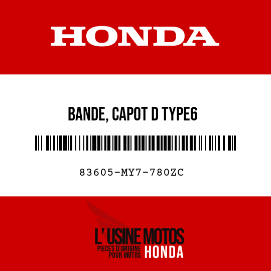 image de 83605-MY7-780ZC BANDE, CAPOT D TYPE6 