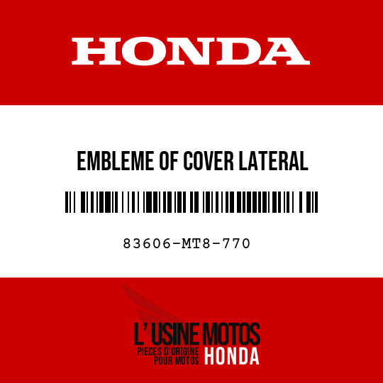 image de 83606-MT8-770 EMBLEME OF COVER LATERAL