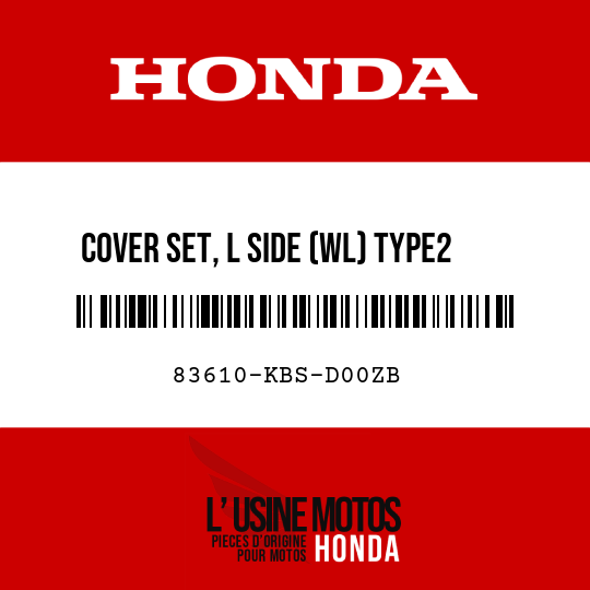 image de 83610-KBS-D00ZB COVER SET, L SIDE (WL) TYPE2  (TYPE2 )