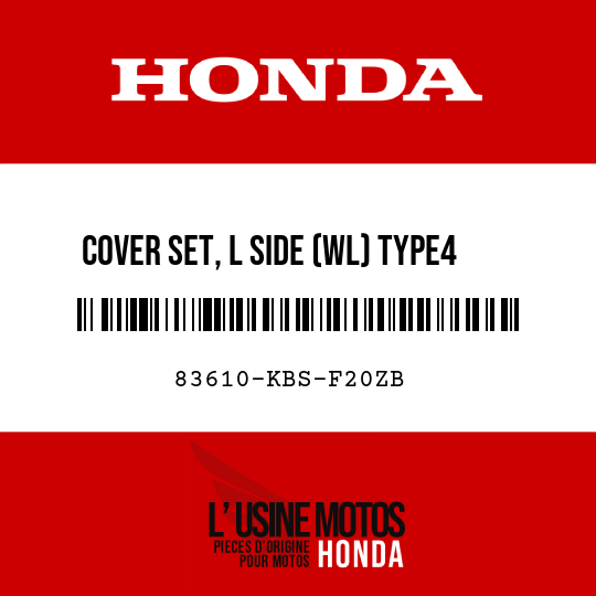 image de 83610-KBS-F20ZB COVER SET, L SIDE (WL) TYPE4  (TYPE4 )