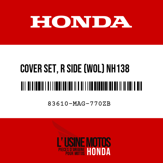 image de 83610-MAG-770ZB COVER SET, R SIDE (WOL) NH138  (NH138 SHASTA WHITE)