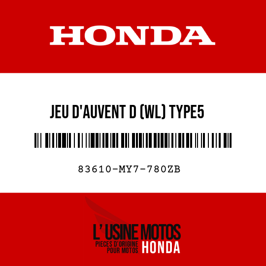image de 83610-MY7-780ZB JEU D'AUVENT D (WL) TYPE5 