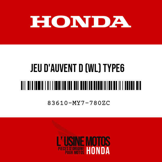 image de 83610-MY7-780ZC JEU D'AUVENT D (WL) TYPE6 