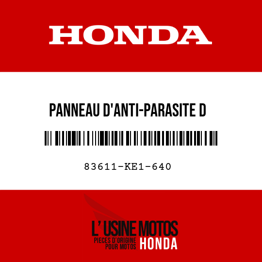 image de 83611-KE1-640 PANNEAU D'ANTI-PARASITE D