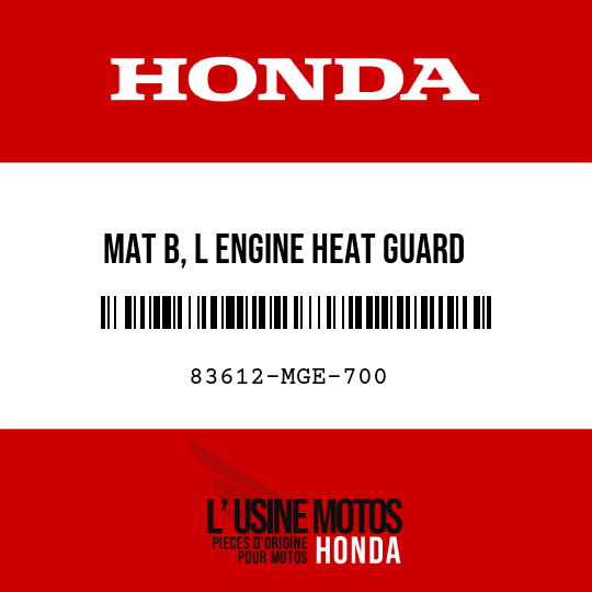 image de 83612-MGE-700 MAT B, L ENGINE HEAT GUARD