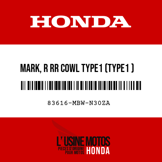 image de 83616-MBW-N30ZA MARK, R RR COWL TYPE1 (TYPE1 )