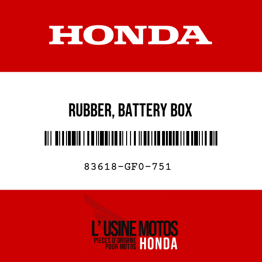 image de 83618-GF0-751 RUBBER, BATTERY BOX