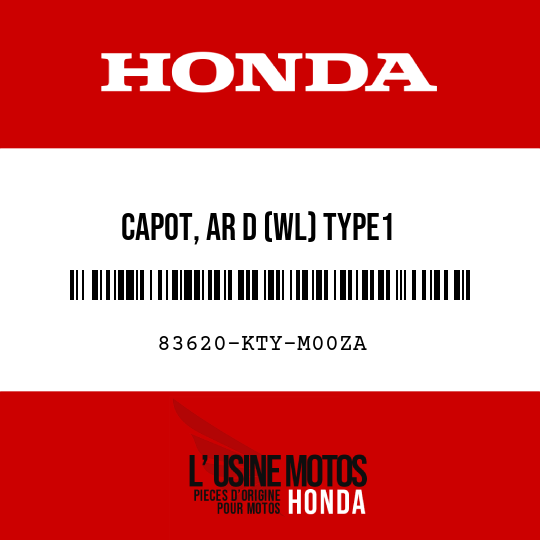image de 83620-KTY-M00ZA CAPOT, AR D (WL) TYPE1