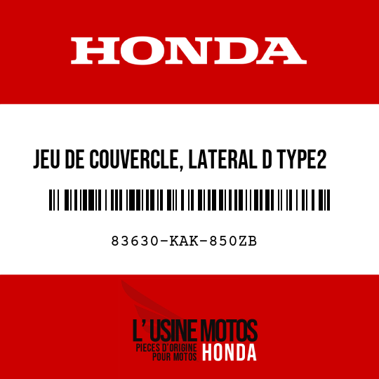 image de 83630-KAK-850ZB JEU DE COUVERCLE, LATERAL D TYPE2 