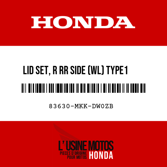 image de 83630-MKK-DW0ZB LID SET, R RR SIDE (WL) TYPE1 (TYPE1 )
