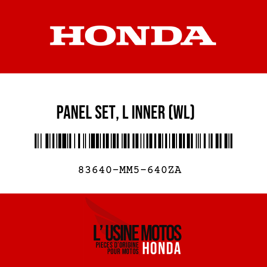 image de 83640-MM5-640ZA PANEL SET, L INNER (WL) NH193P/TYPE6  (NH193P/TYPE6 PEARL CRYSTAL WHITE/TYPE6)