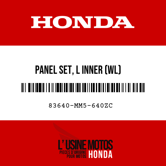 image de 83640-MM5-640ZC PANEL SET, L INNER (WL) PB184MU/TYPE8  (PB184MU/TYPE8 GRANITE BLUE METALLIC-U/TYPE8)