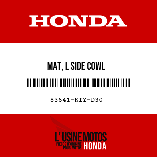 image de 83641-KTY-D30 MAT, L SIDE COWL