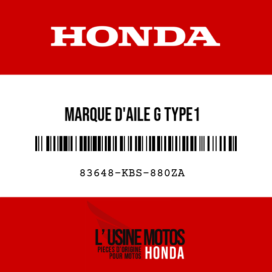 image de 83648-KBS-880ZA MARQUE D'AILE G TYPE1