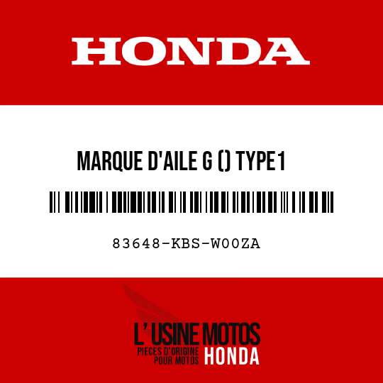 image de 83648-KBS-W00ZA MARQUE D'AILE G () TYPE1