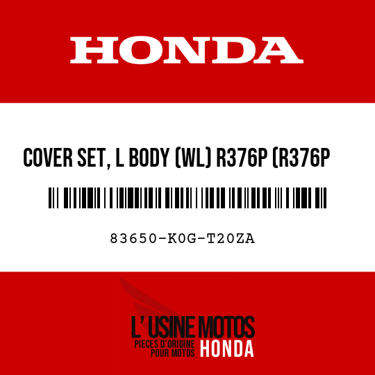 image de 83650-K0G-T20ZA COVER SET, L BODY (WL) R376P (R376P PEARL NEBULA RED)