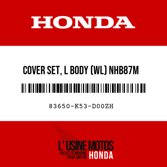 image de 83650-K53-D00ZH COVER SET, L BODY (WL) NHB87M (NHB87M LUCENT SILVER METALLIC)
