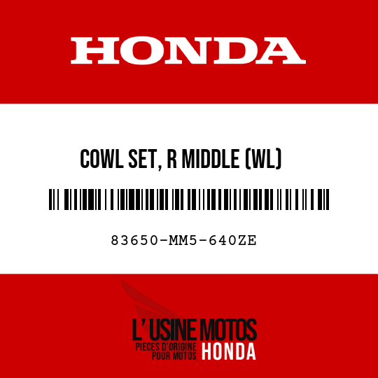image de 83650-MM5-640ZE COWL SET, R MIDDLE (WL) NH193P/TYPE7  (NH193P/TYPE7 PEARL CRYSTAL WHITE/TYPE7)