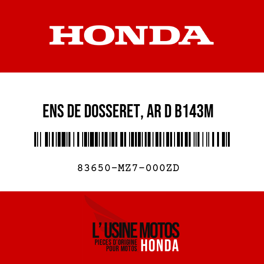 image de 83650-MZ7-000ZD ENS DE DOSSERET, AR D B143M 