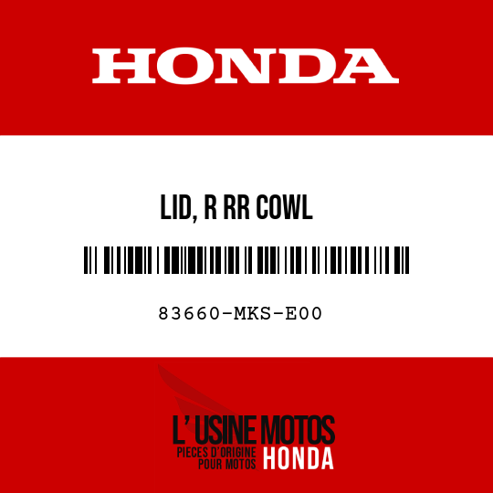 image de 83660-MKS-E00 LID, R RR COWL