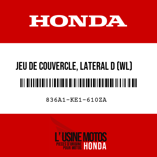 image de 836A1-KE1-610ZA JEU DE COUVERCLE, LATERAL D (WL) NH1 