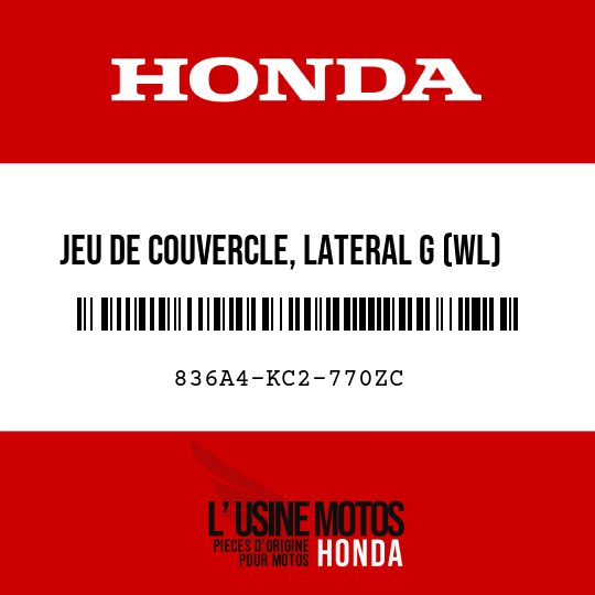 image de 836A4-KC2-770ZC JEU DE COUVERCLE, LATERAL G (WL) R101CU