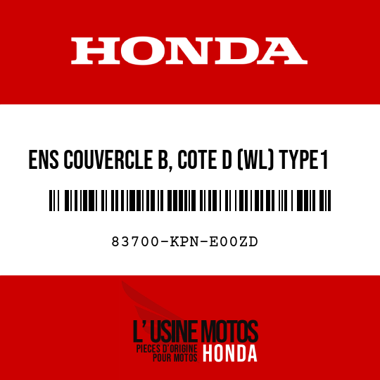 image de 83700-KPN-E00ZD ENS COUVERCLE B, COTE D (WL) TYPE1
