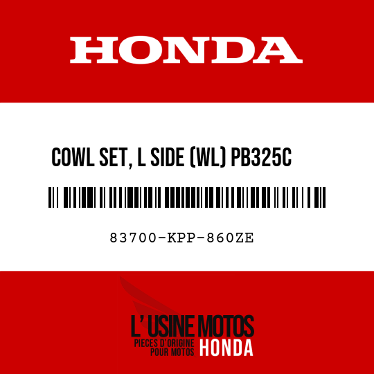 image de 83700-KPP-860ZE COWL SET, L SIDE (WL) PB325C  (PB325C CANDY LIGHTNING BLUE)