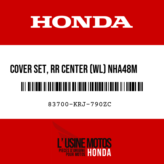 image de 83700-KRJ-790ZC COVER SET, RR CENTER (WL) NHA48M    1  (NHA48M    1 QUASAR SILVER METALLIC)