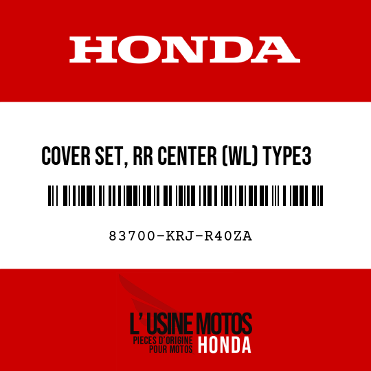 image de 83700-KRJ-R40ZA COVER SET, RR CENTER (WL) TYPE3 (TYPE3 )