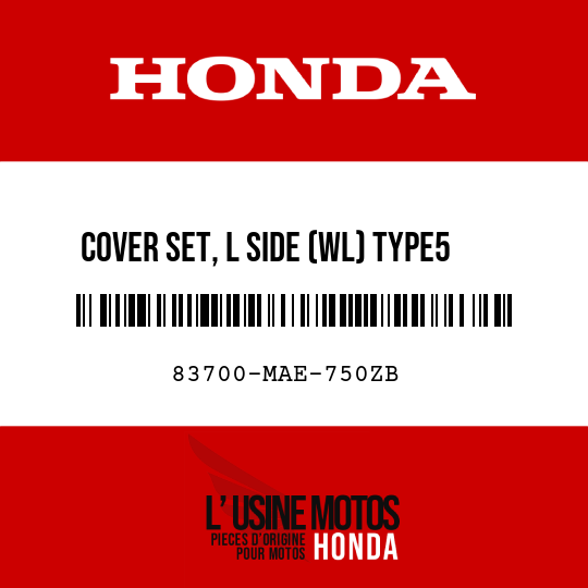 image de 83700-MAE-750ZB COVER SET, L SIDE (WL) TYPE5  (TYPE5 )