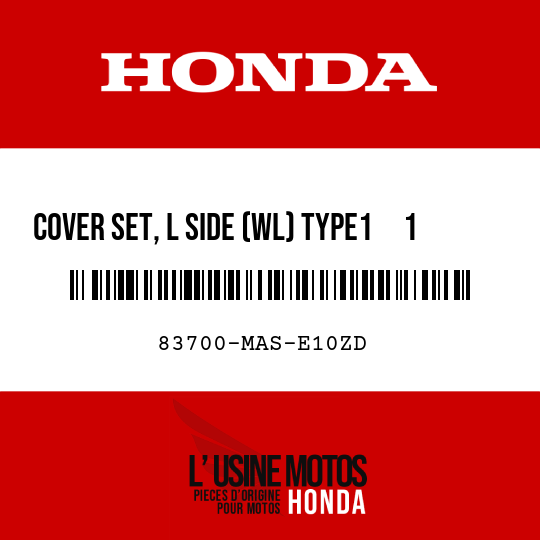 image de 83700-MAS-E10ZD COVER SET, L SIDE (WL) TYPE1     1  (TYPE1     1 )