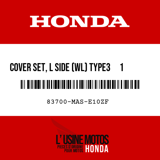 image de 83700-MAS-E10ZF COVER SET, L SIDE (WL) TYPE3     1  (TYPE3     1 )