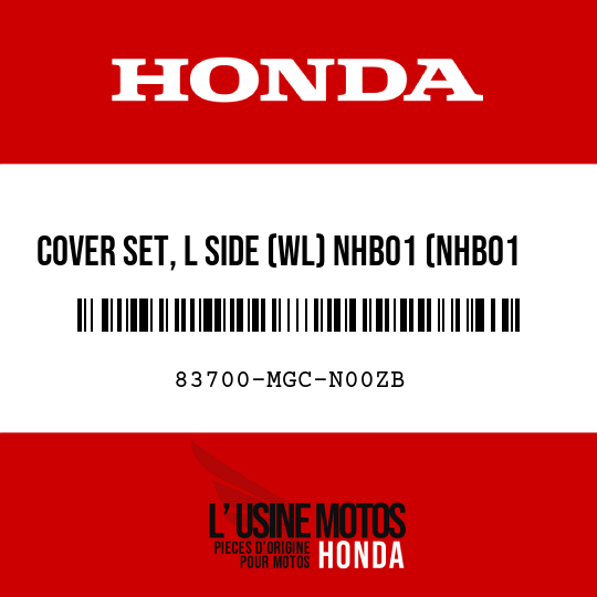 image de 83700-MGC-N00ZB COVER SET, L SIDE (WL) NHB01 (NHB01 GRAPHITE BLACK)