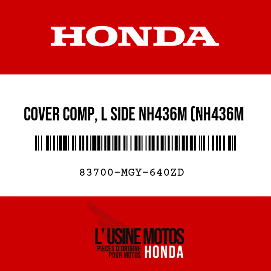 image de 83700-MGY-640ZD COVER COMP, L SIDE NH436M (NH436M MAT GUNPOWDER BLACK METALLIC)