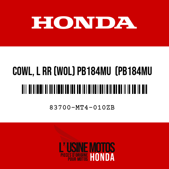 image de 83700-MT4-010ZB COWL, L RR (WOL) PB184MU  (PB184MU GRANITE BLUE METALLIC-U)