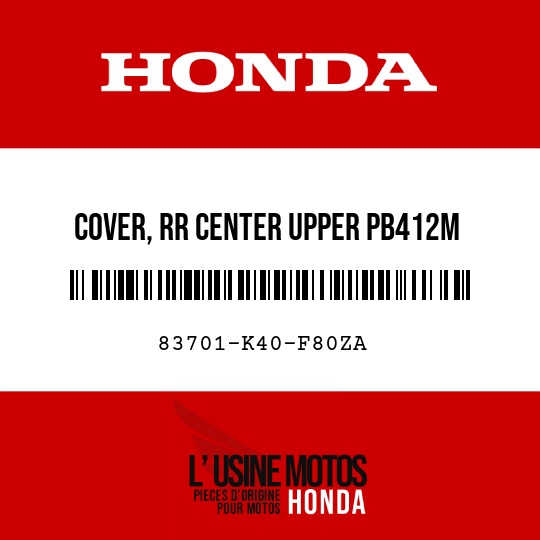 image de 83701-K40-F80ZA COVER, RR CENTER UPPER PB412M (PB412M CRESCENT BLUE METALLIC)